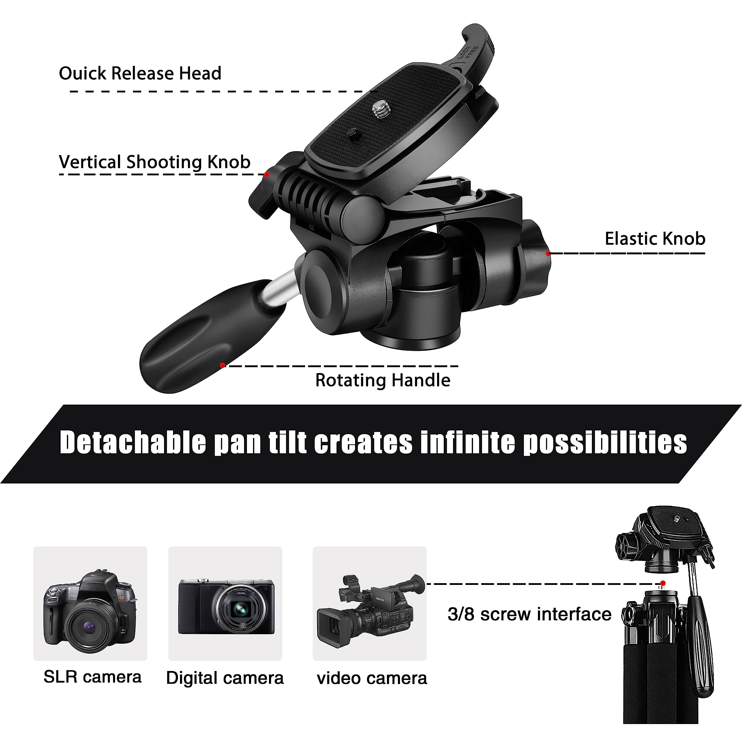 Supporto Fotocamera Impugnatura JJC Per Fotocamera - Treppiedino E Stabilizzatore Per Vlog Treppiede Mini Tavolo - Foto 8