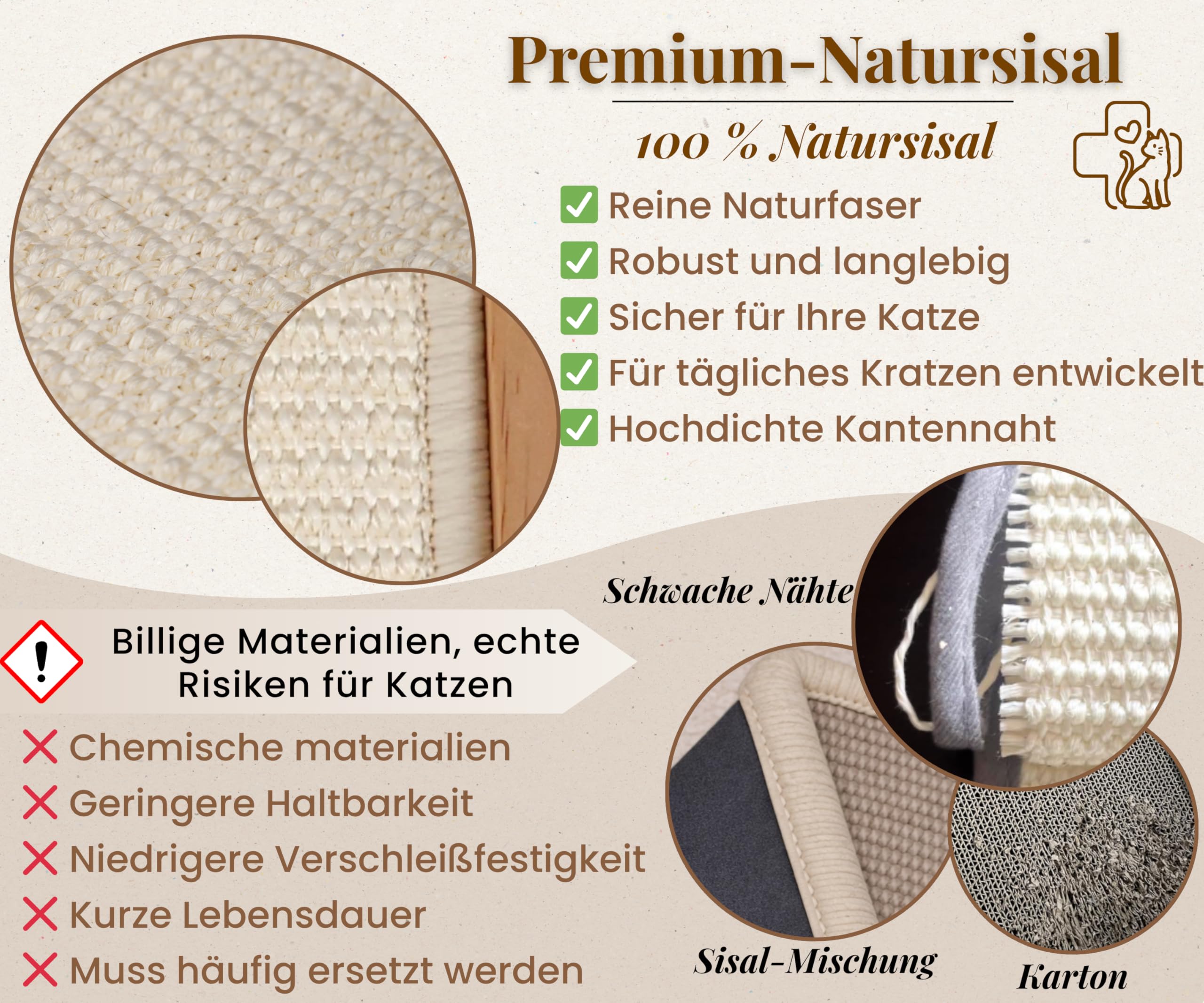Mookie’s Kratzbrett für Katzen XL 67x42 cm – 2-in-1 Katzenliege & Kratzsofa aus Massivholz – Natursisal Kratzfläche – für Katzen jeder Größe