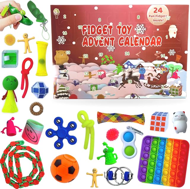 Fidget Toy Advent Calendar including 24 Days of Sensory and Fidget Toys in One Christmas Countdown Calendar Designed in the UK