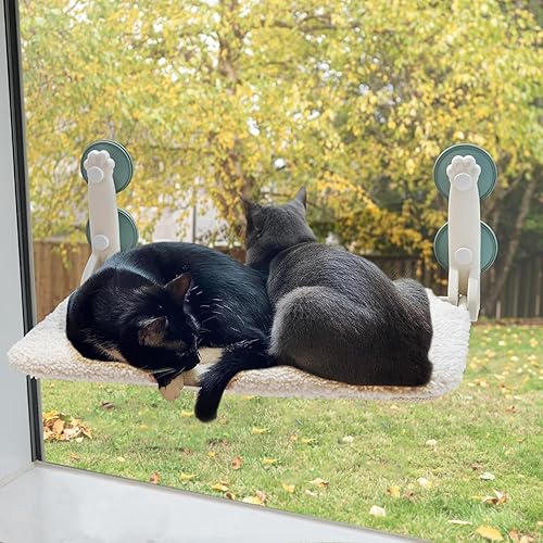 Mewoo Asiento de hamaca para gatos en interiores, tapete reversible para gatos y gatos, cama plegable para gatos durante todo el año, que