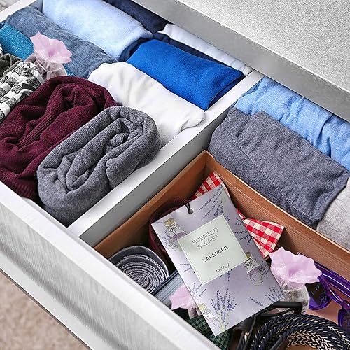 Miniatura 4 de Paquete de 14 sobres perfumados para cajones y armarios, lavanda, rosa, jazmín, océano, vainilla, sándalo, 6 aromas, caja de regalo