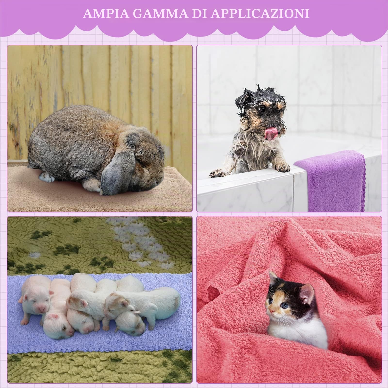 10 Coperte Materassini per Aniamli Piccoli Coperta Morbido per Porcellini d'India Fodere Gabbia in Pile per Animali Domestici Coperte Lettini per Cuccioli Criceti (Colori Misti, 35 x 75 cm)
