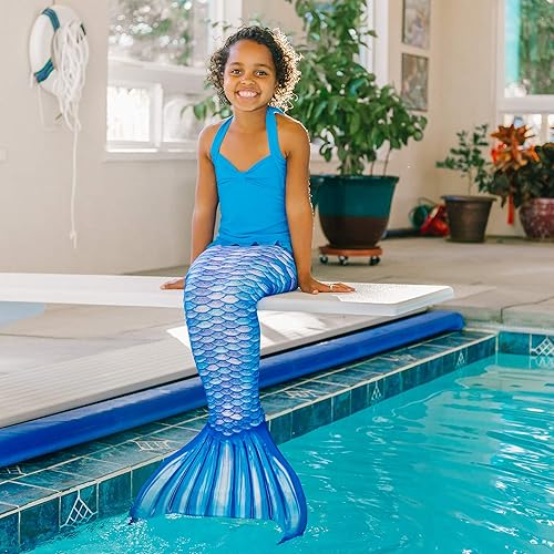 Miniatura 5 de Fin Fun - Cola de sirena de fantasía para niñas y niños, incluye aleta para nadar