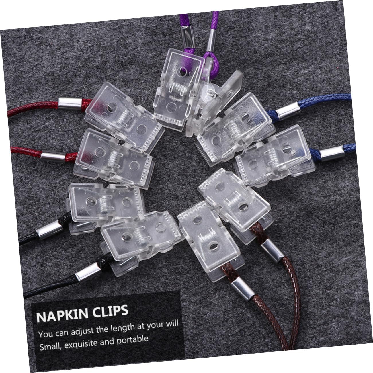 Ciieeo 1Set Adjustable Bib Clips Napkin Holders Material for Various Occasions Includes