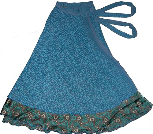 Miniatura 6 de Wevez Lote al por mayor de 10 piezas indio impreso reversible arte envoltura de seda alrededor de faldas, Surtidos.