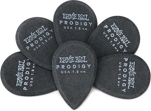 Vista 14 de Ernie Ball Prodigy Púas para guitarra, escudo grande, negro 1.5mm, paquete de 6 (P09332)