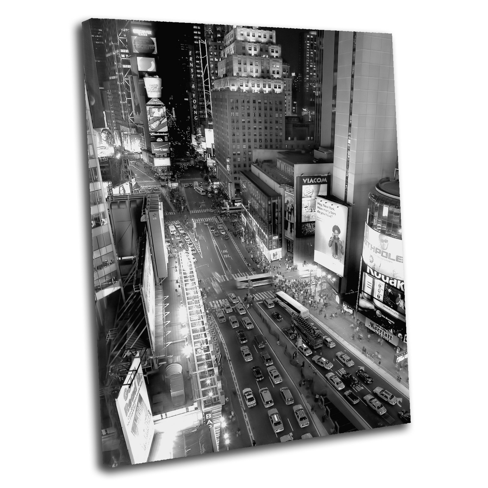 Canvas Culture - New York City Taxis Cityscape Canvas Print Black 75 x 50cm