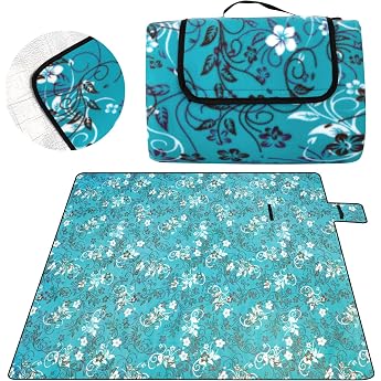 DEPAR Picnic Blanket 200 x 200 cm Camping Blanket Heat-Insulated with Waterproof Underside Sand-Free Outdoor Blanket Portable Washable Beach Mat for Beach Picnic Camping and Hiking