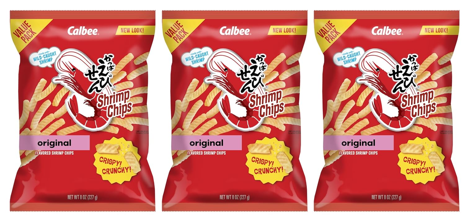 Calbee Baked Shrimp Chips 8oz, 3 Pack