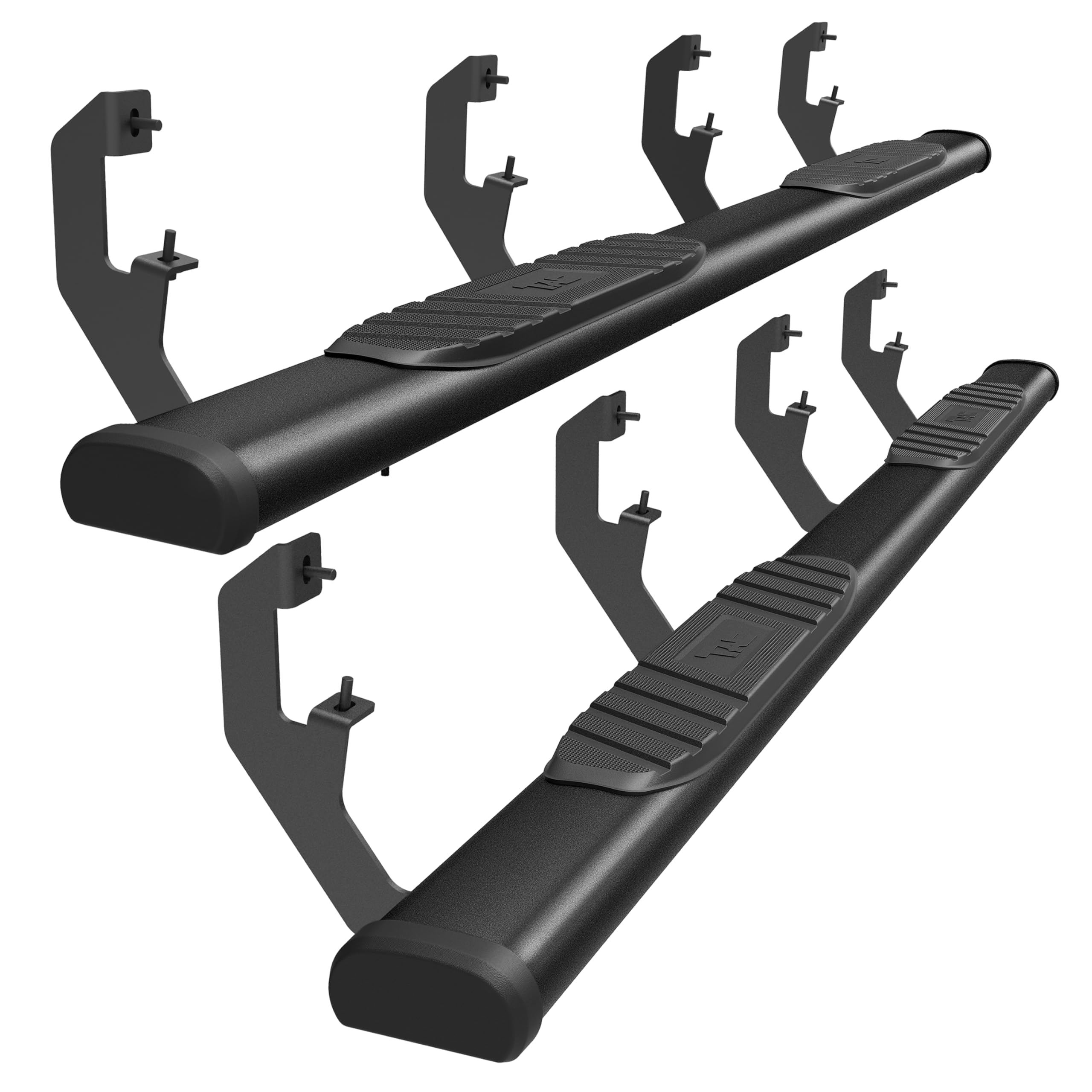 TAC 5” Black Side Steps Compatible with 2019-2025 Chevy Silverado/GMC Sierra 1500 Crew Cab | 2020-2025 2500/3500 Crew Cab Truck Aluminum Step Rails Nerf Bars Running Boards Off-Road Accessories 2pcs