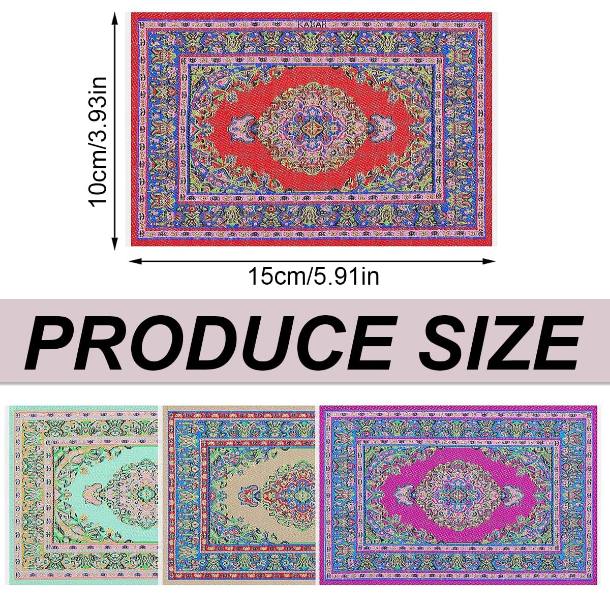 6 Pezzi 1:12 Casa Delle Bambole In Miniatura Tappeto Tappeto - Foto 2