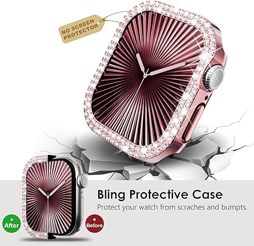 Miniatura 51 de KADES - Funda protectora brillante compatible con Apple Watch Series SE, SE 2022, 6, 5 y 4 de 44 mm, con protector de pantalla incorporado