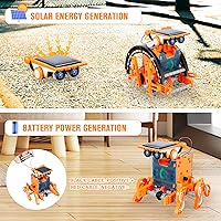 Vista 5 de Juguetes de Robot Solar Educativo STEM 13 en 1 para edades de 8 a 12 años, kit DIY de robots de experimentos científicos de construcción, regalos