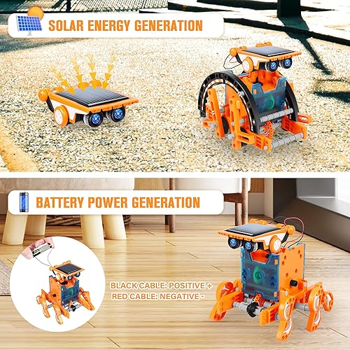 Miniatura 5 de STEM - Robot solar educativo 13 en 1 para edades de 8 a 12 años, kit de robots de experimentos científicos de construcción de bricolaje, regalos de