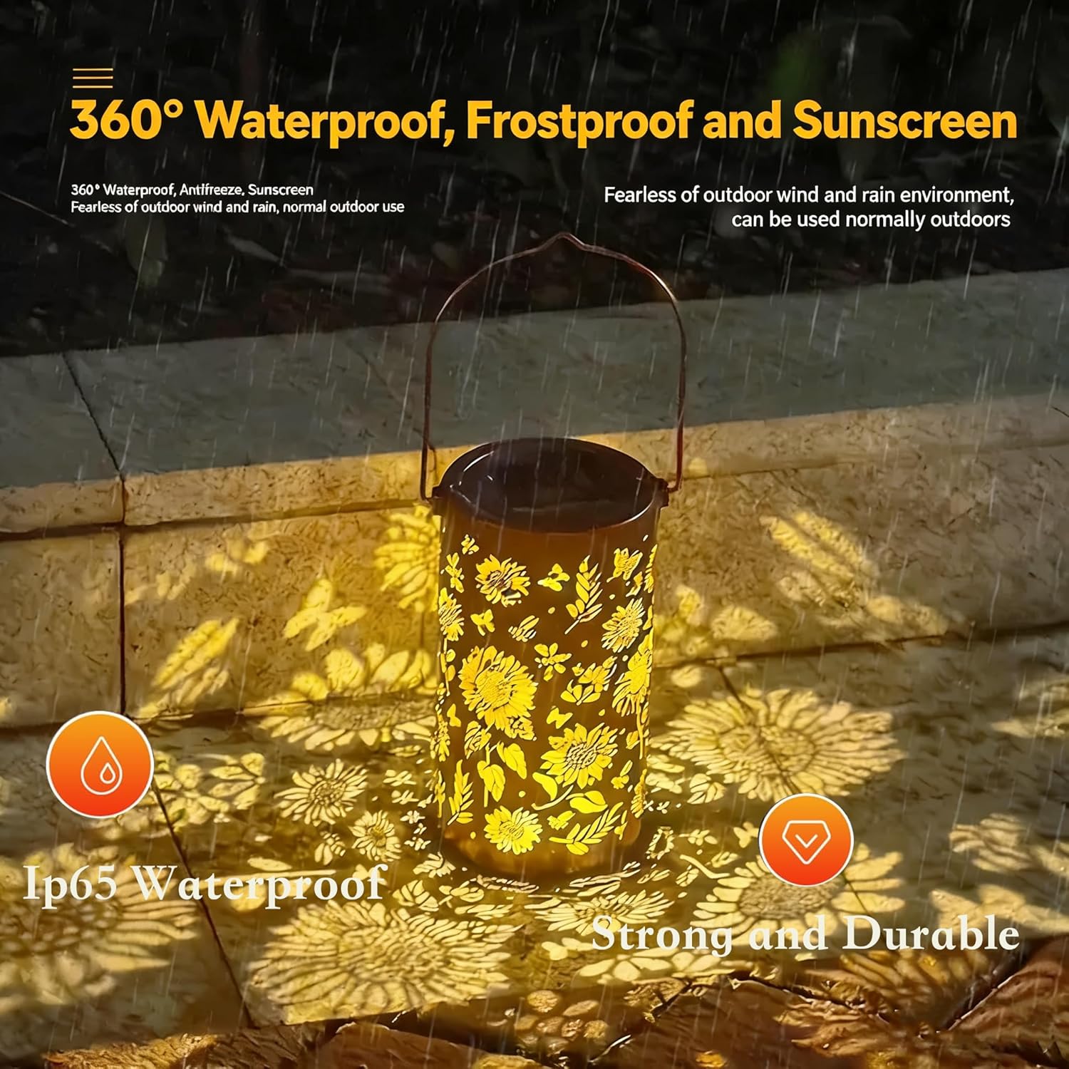 Sunflower Solar Lights Outdoor - Colorful LED Garden Light with 3D Floral Pattern, Waterproof Outdoor Solar Lanterns Decor for Patio, Yard, Pathway, Party (Hummingbird)