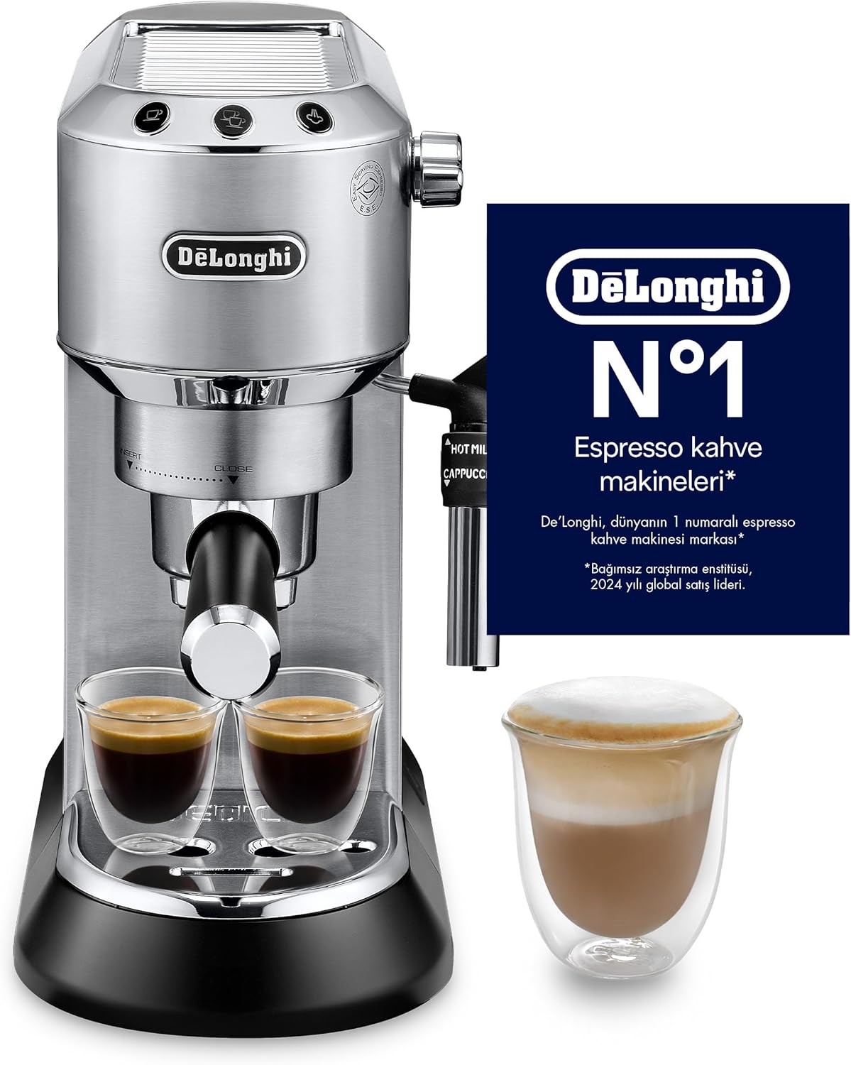 Delonghi EC685.M DEDICA 15-Bar Pump Espresso Machine Coffee Maker, Stainless Steel, 220 Volts (Not for USA - European Cord)