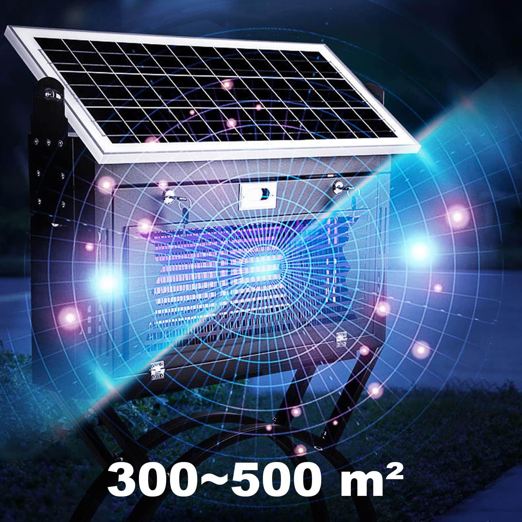 Lámpara Antimosquitos De 5000 V, Eliminador De Insectos Solar Totalmente Automático, Lámparas Duales UV/LED, Carga Solar Súper Rápida De 35 W, Batería De Litio De 35000 MAH, Doble Interruptor