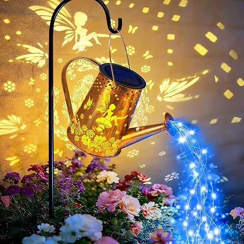 Miniatura 22 de Luces solares para regadera, regalos de colibrí para mujeres, mamá, abuela, cumpleaños, impermeable, decoración de jardín al aire libre, grandes