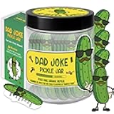 60 Dad Jokes Pickle Cards Jar, Dad Christmas Gifts from Daughter, White Elephant Gifts for Adults Funny, Daddy Stocking Stuffers, Funny Gift for Daddy, Husband, Men