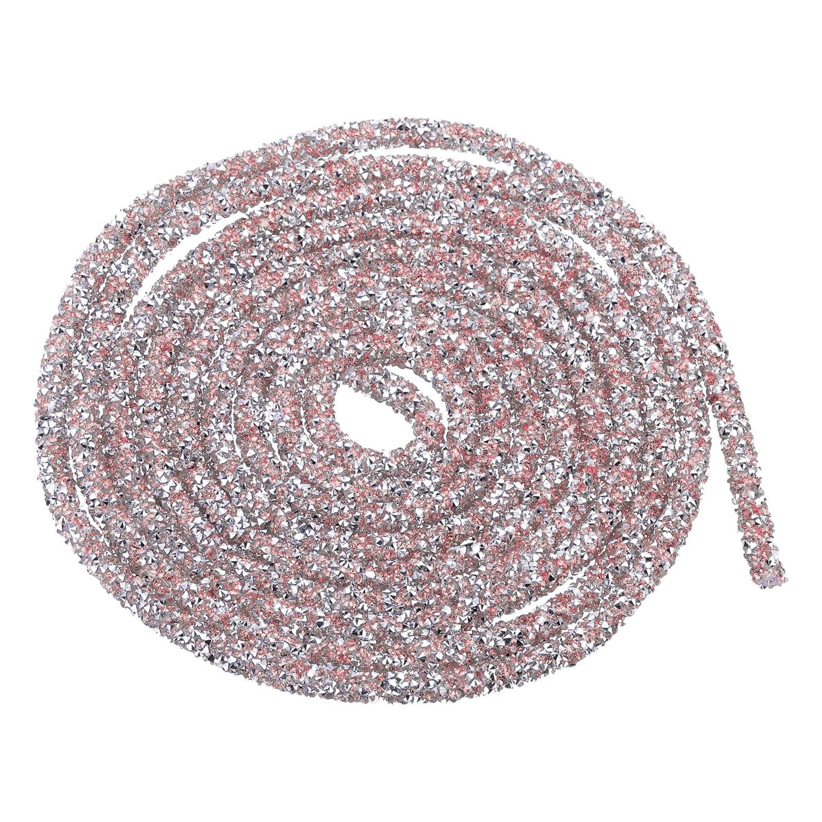 sourcing map 5 Yard 6mm 0.24 inch Glitter Sequins Rope Sequins Rhinestone Tube Cord for DIY Wedding Dresses Costume Clothing Shoes Jewelry Accessory Clear White — view 244