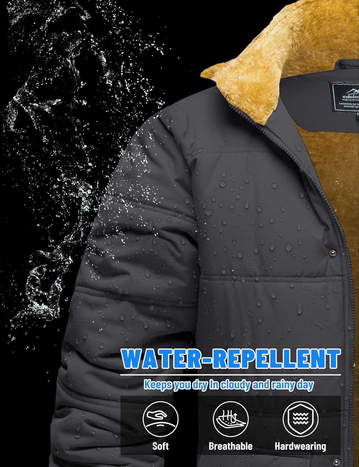 MAGNIVIT Men's Winter Jacket Fleece Lined Windproof Water-Repellent Thicken Parka Warm Full Zip Coat with Hood - Image 5