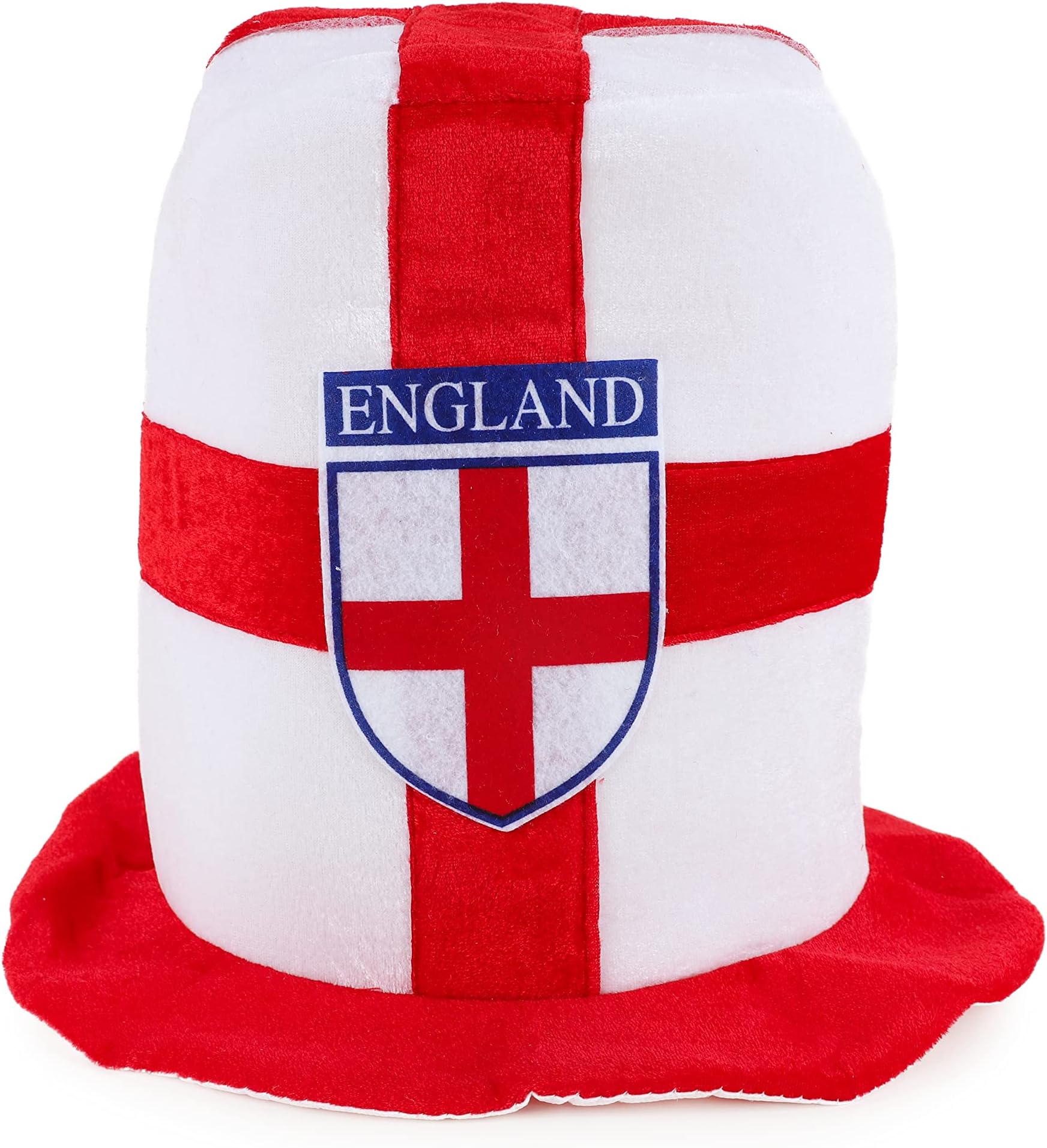 Toyland® England Top Hat With St Georges Flag - Soft Plush Material - Euro's Fancy Dress - World Cup Parties - English Party Decorations