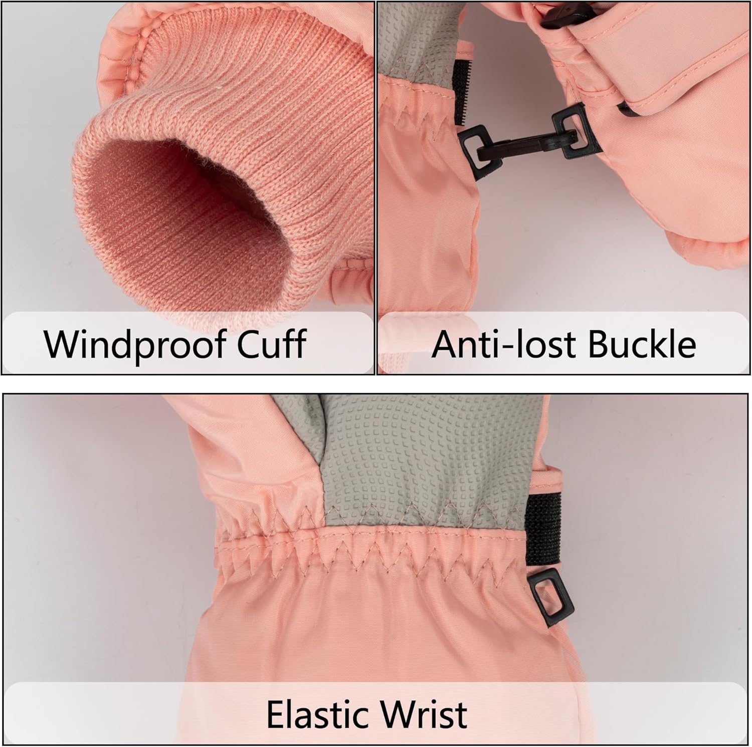 INOGIH Kids Waterproof Ski-Gloves Warm Snow Gloves for 6-12 Years,Winter Thick Warm Snowboard Gloves for Youth Teens - Image 4