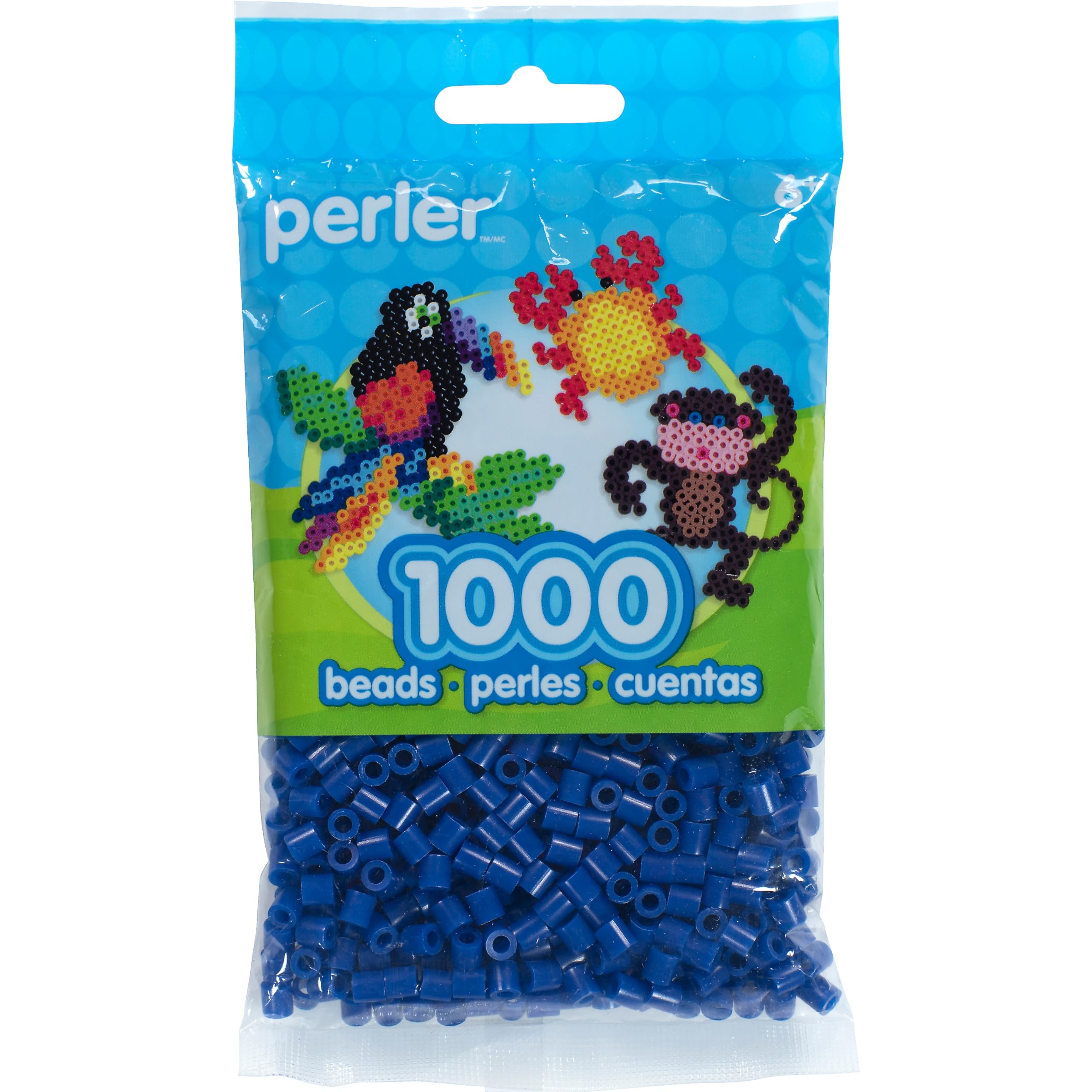 Perler 83-99788 Lot de 3 000 perles fusibles pour activités artisanales Bleu pastel, bleu clair et bleu foncé