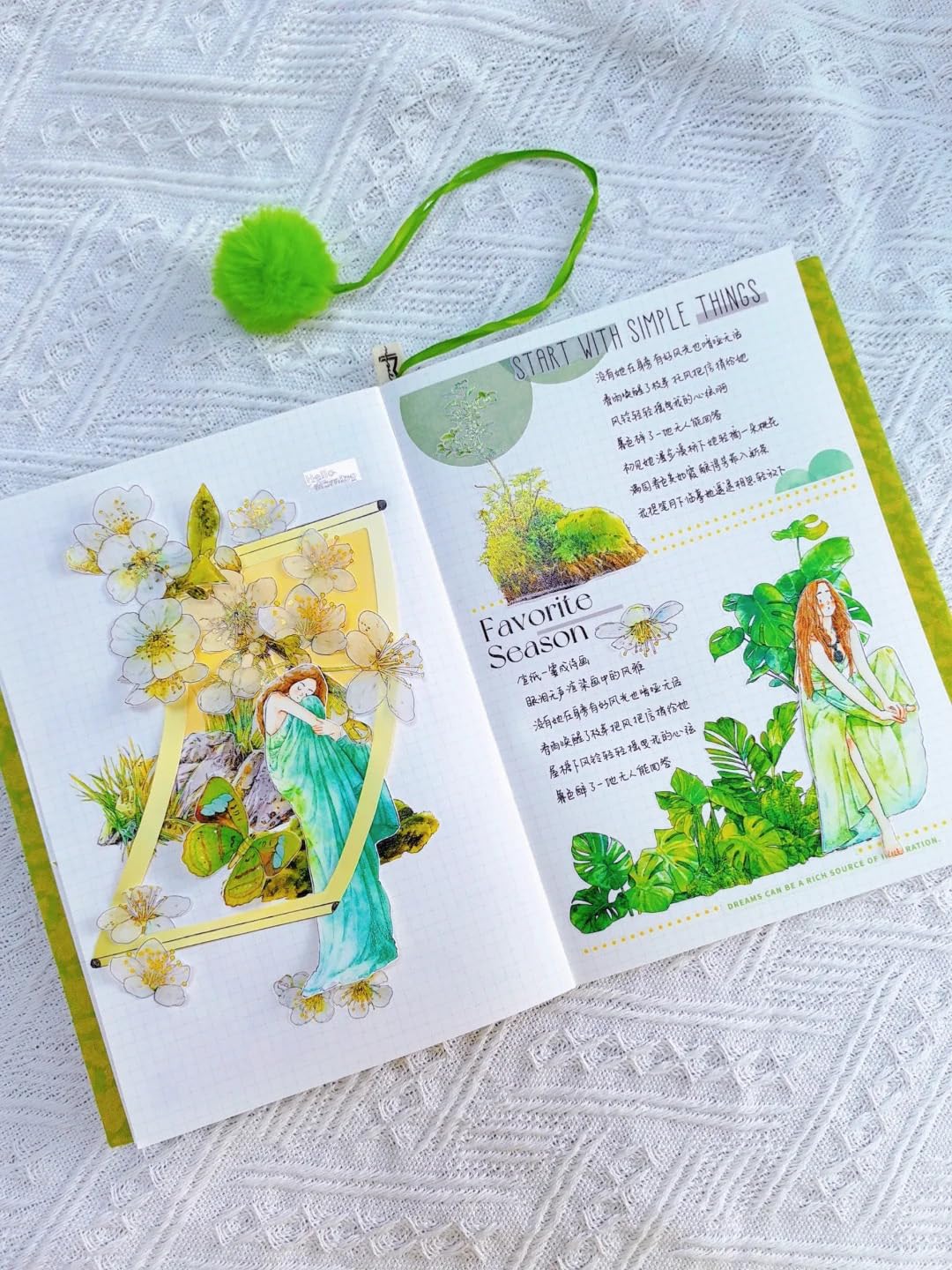 DingDing Vol9-30 A Little Green,Clear PET Tape Pre-Cut Washi Tape Stickers,5cmx10m,Original Vintage Character Design for Scrapbooks,Bullet Journals, Planners & Arts Crafts
