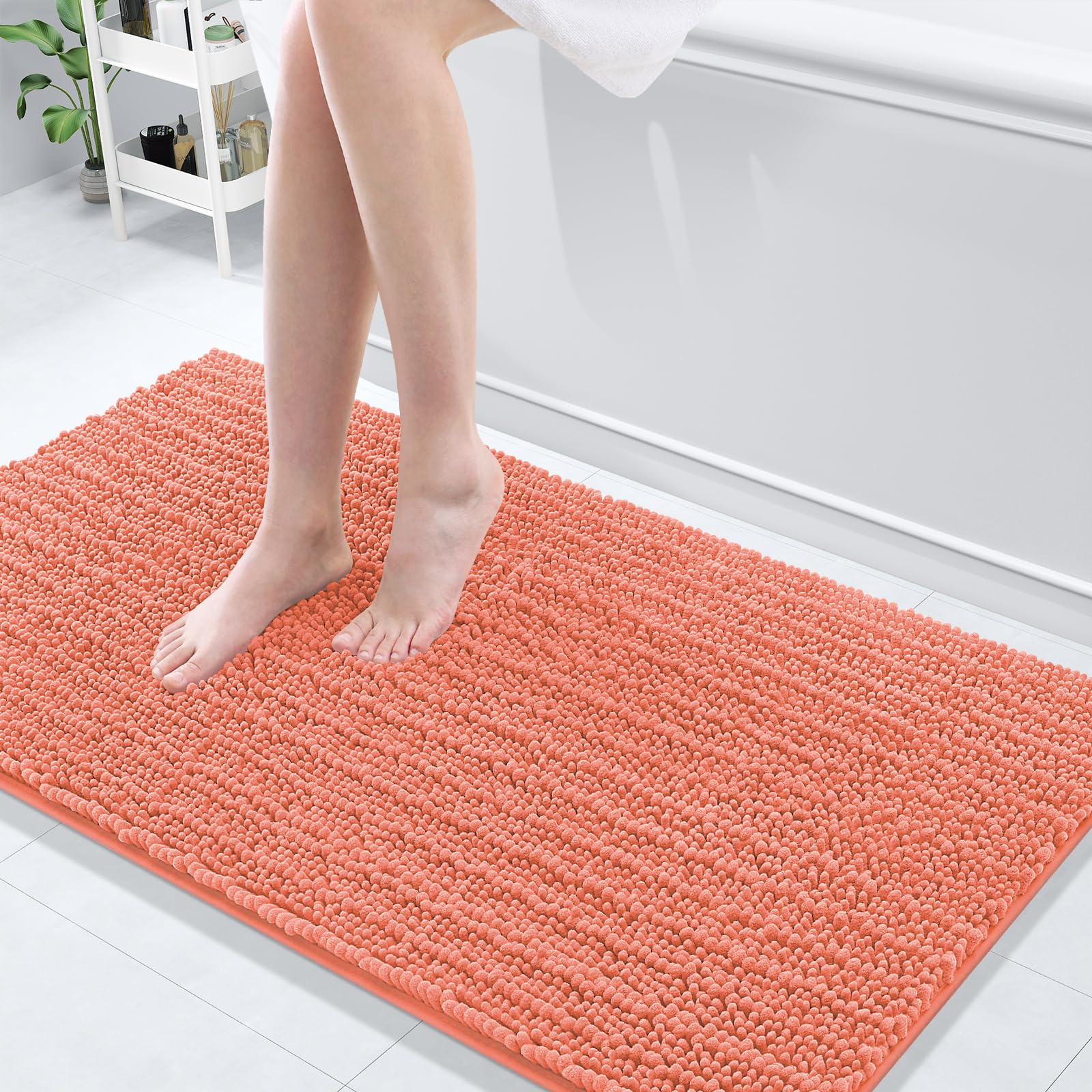 Arotive Luxury Chenille Bathroom Rug Mat, Extra Soft Thick Absorbent Shaggy Bath Rugs, Non-Slip Machine Wash Dry, Plush Bath Mats for Bathroom, Shower