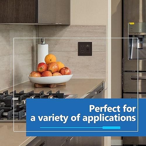 Miniatura 136 de LIDER - Cubierta decorativa de interruptor doble con acabado mate, placa de pared sin tornillos, tamaño mediano, 2 bandas, 4.88 x 4.92 pulgadas