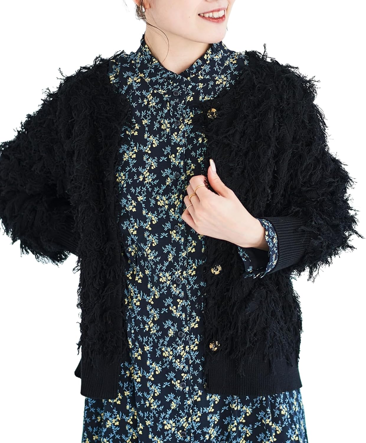 M&KYOKO エムアンドキョウコ マルチカラーニットロングカーディガン M