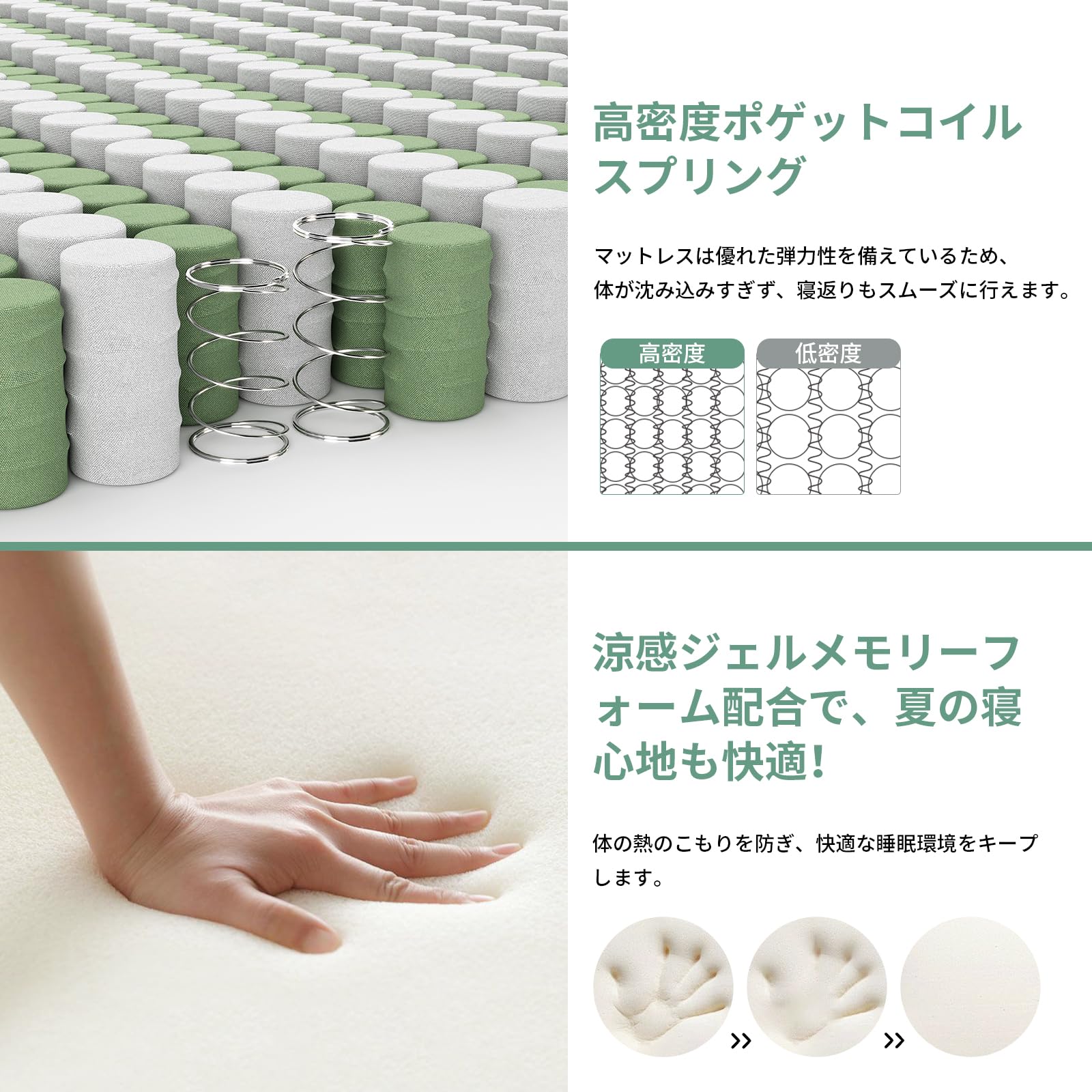 Amazon.co.jp: マットレス シングル 極厚22CM ベッドマットレス 高反発