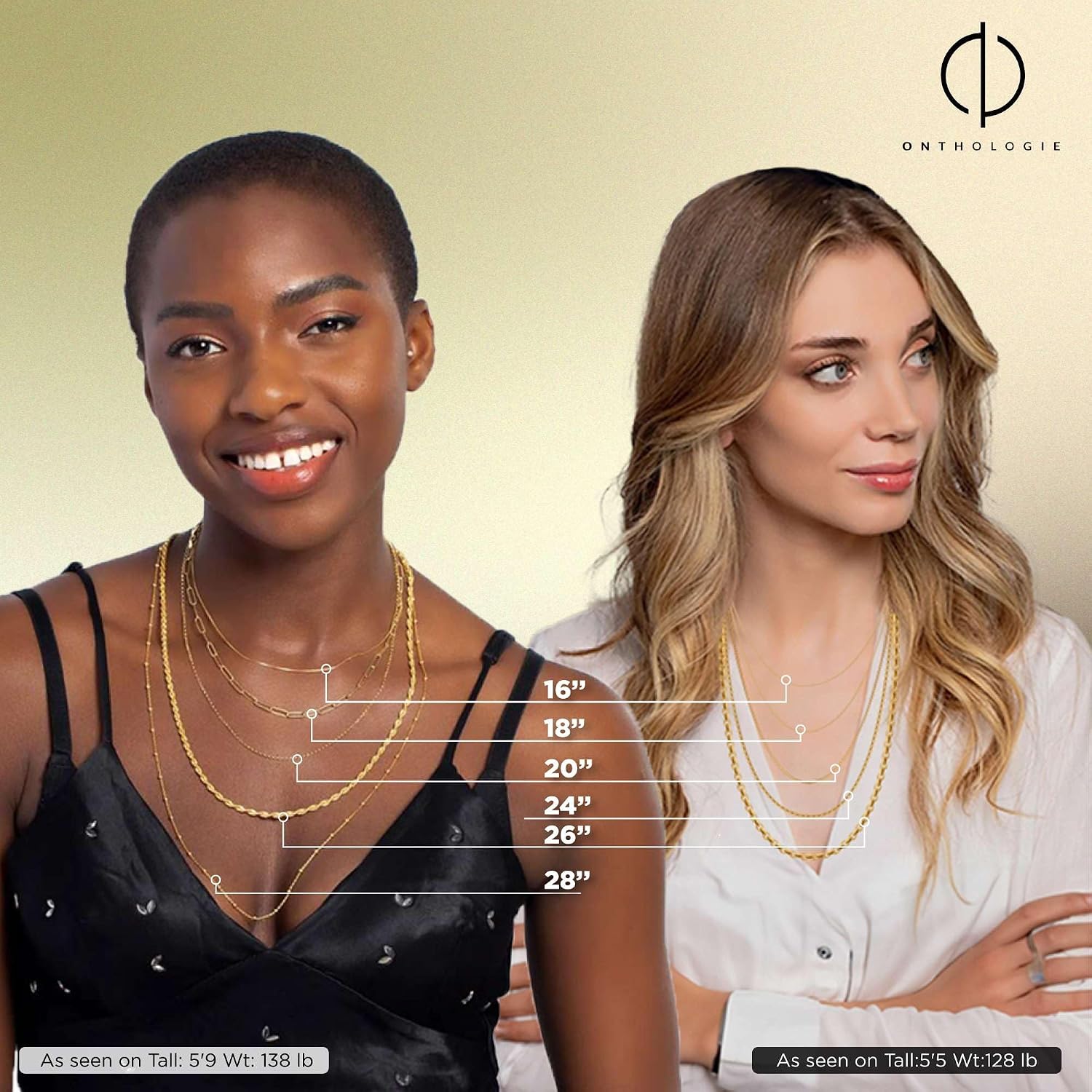Waterproof Gold Plated Rope Chain Necklace for Women and Men - 14k Gold Plated Steinless Steel Necklace