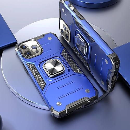 Miniatura 2 de Funda para iPhone 13 Pro Max con protector de pantalla, absorción de golpes, resistente y duradera, a prueba de caídas, con soporte para automóvil,