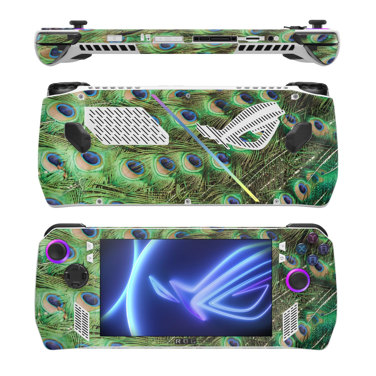 MightySkins Skin Compatible with Asus ROG Ally - Peacock Pattern | Protective, Durable, and Unique Vinyl Decal wrap Cover | Easy to Apply, Remove, and Change Styles