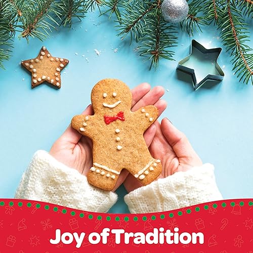 Miniatura 6 de Kit de decoración de galletas de jengibre para la familia, incluye galletas, bandeja, puntas de color, cristales para diversión navideña (juego de