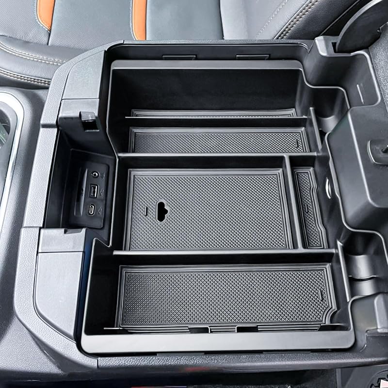 Organizador de console central EDBETOS para Chevrolet Silverado e GMC Sierra – 2 compartimentos