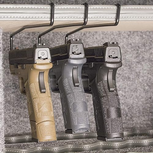 Miniatura 3 de Hold Up Displays Estante seguro para pistola o estantería de almacenamiento de pistola montada en estantería, HD84, negro