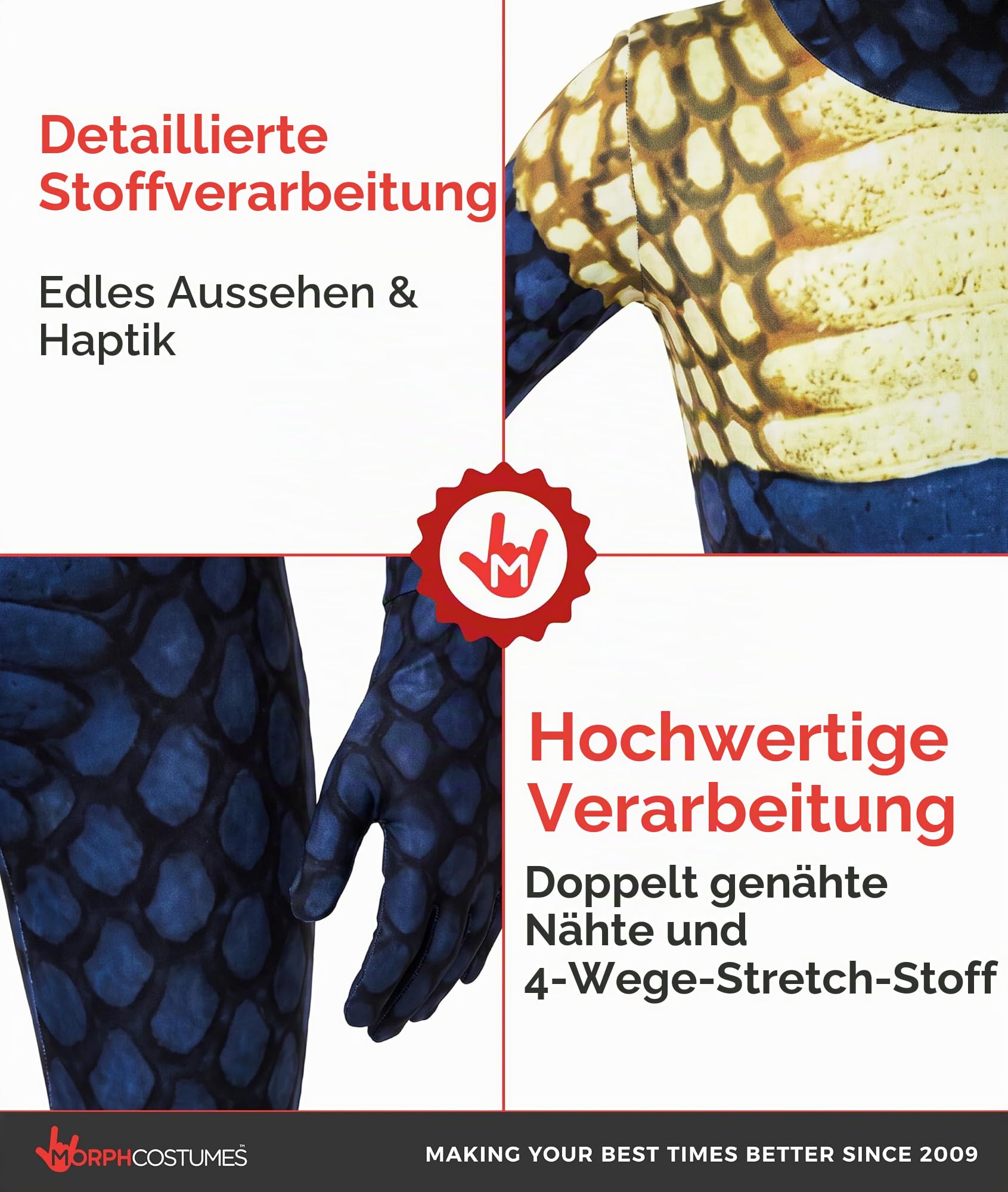Morphsuits Schlangen Kostüm Kinder, Halloween Ganzkörper Kostüm, M