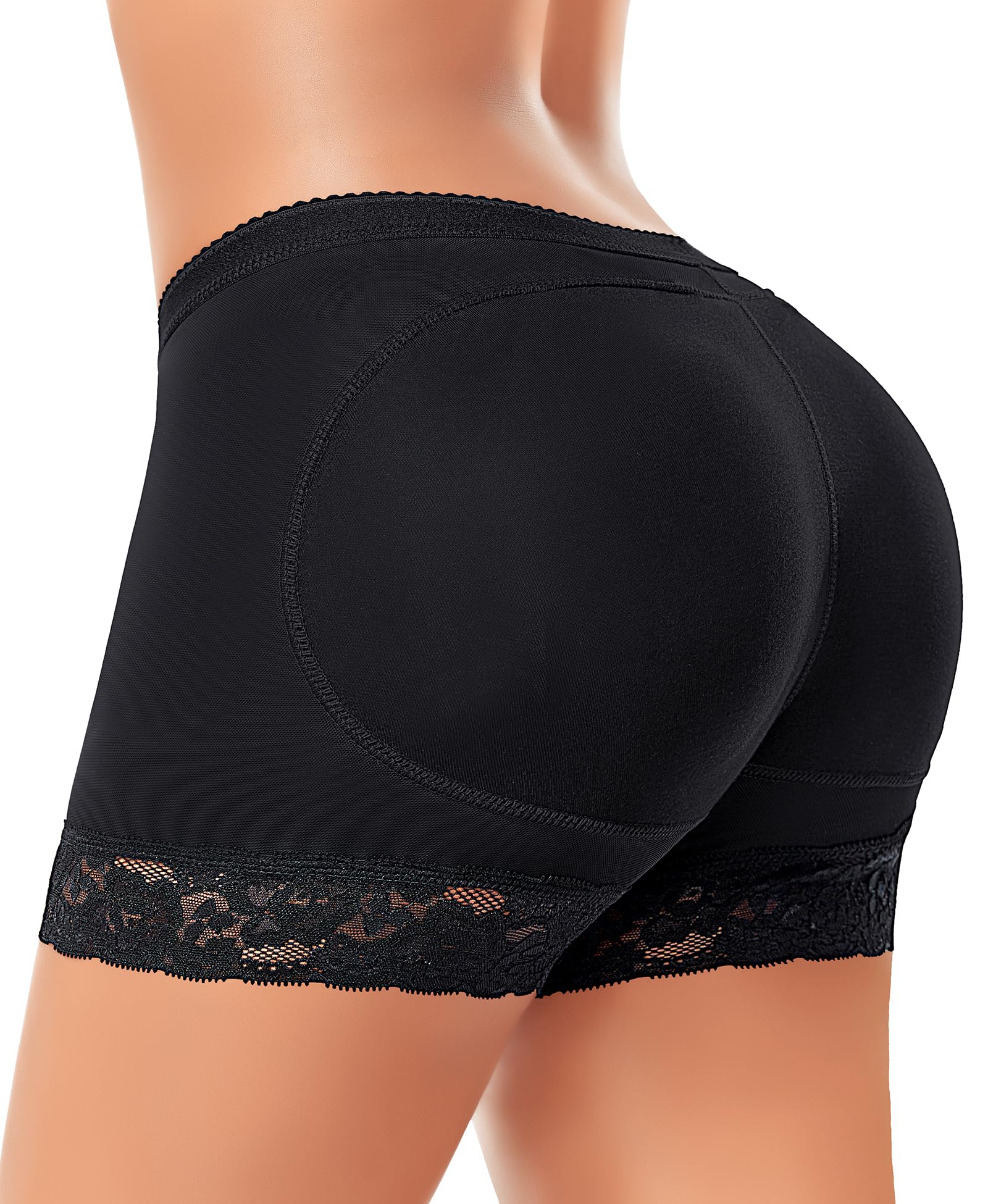 Padded Underwear for Women Butt Lifter Panties Booty Pads Butt Enhancer Lace Boyshorts Shapewear
