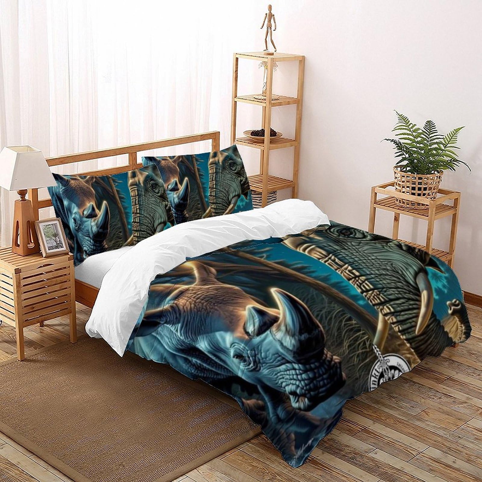 Housse de couette lit king size motif animaux pour ravir un garçon passionné