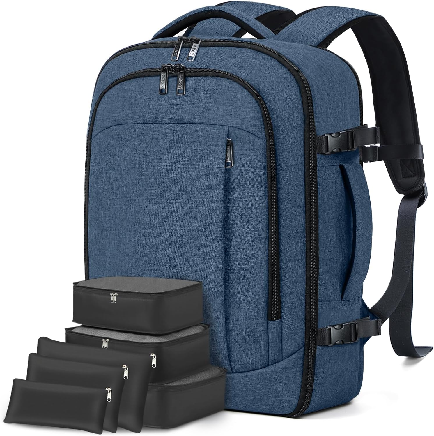 Lekespring Travel Backpack 40x20x25 Cabin Size – 20L Carry-On Laptop Backpack for Ryanair Underseat with 6 Organizational Bags (Blue)