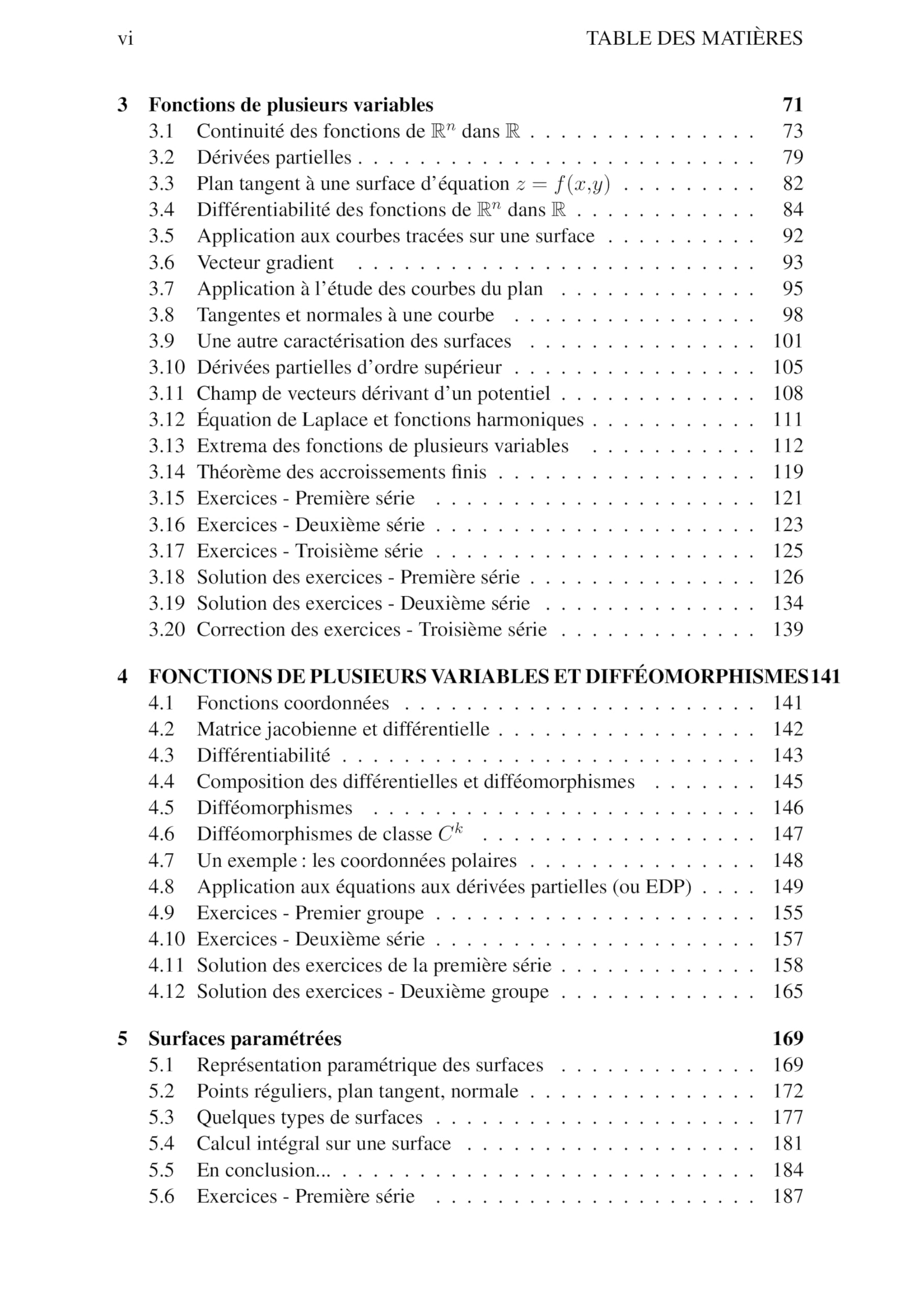 Analyse vectorielle: Courbes et surfaces - Équations aux dérivées partielles