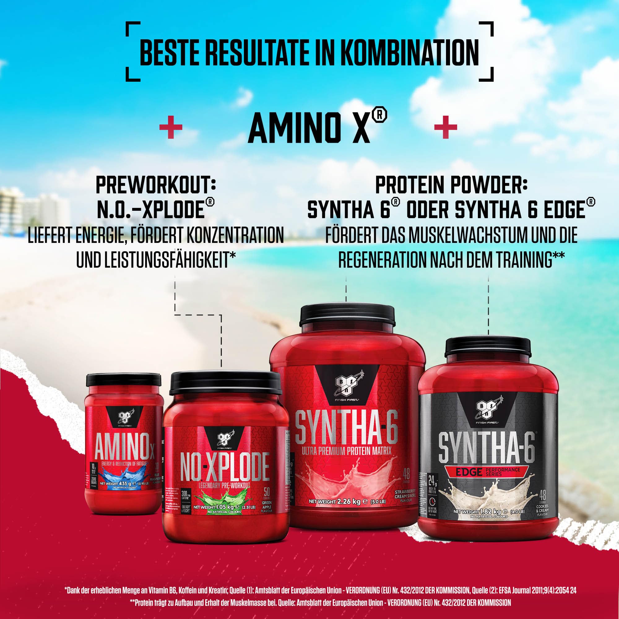 BSN Nutrition Amino X Supplement mit Vitamin D, Vitamin B6 und Aminosäuren, Wassermelone-Geschmack, 70 Portionen, 1kg