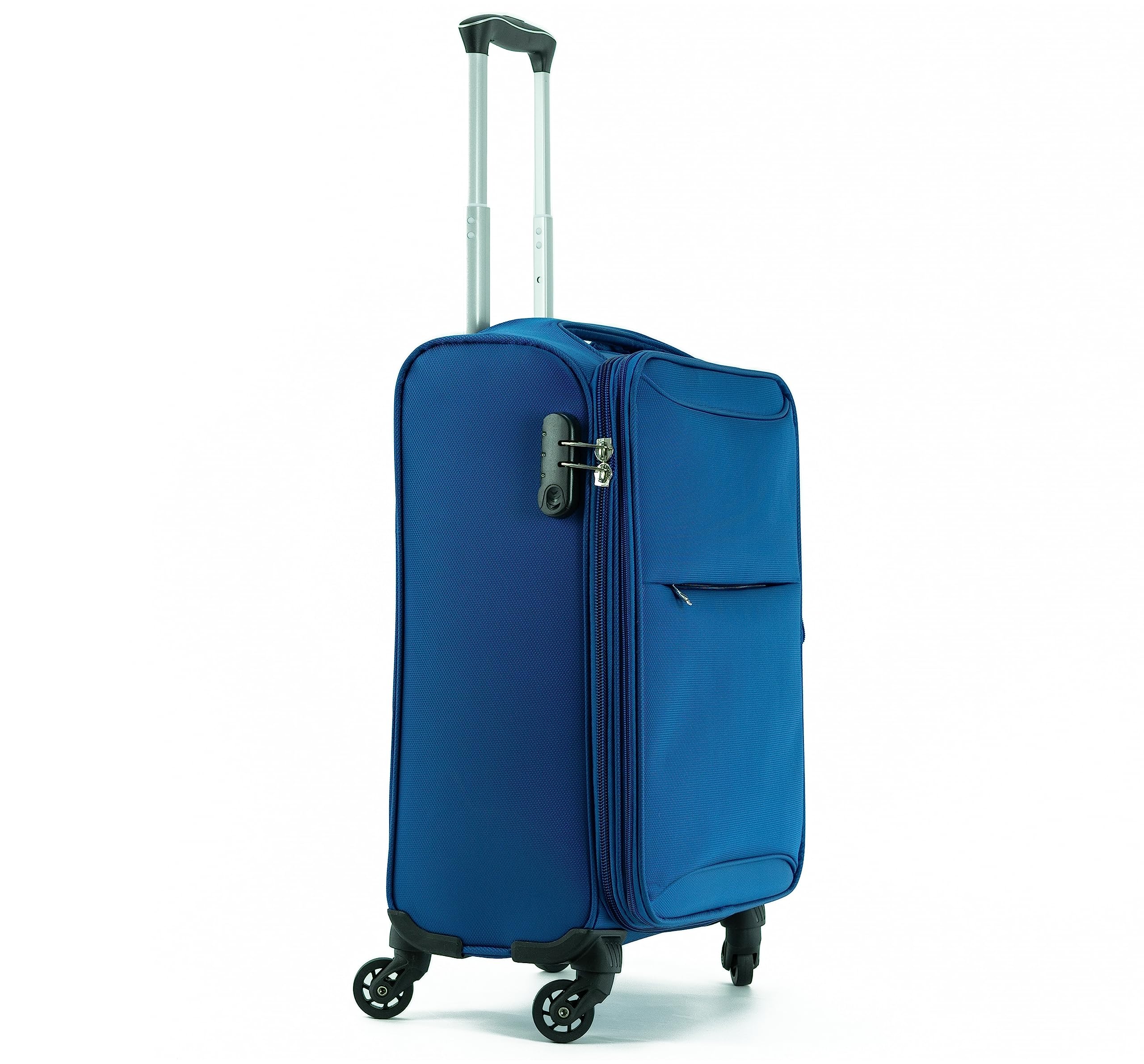 Maleta de Tela para Cabina Equipaje de Mano Viajar en avión rigida Viaje 4 Ruedas 360º giratorias Color Azul Maleta de Viaje