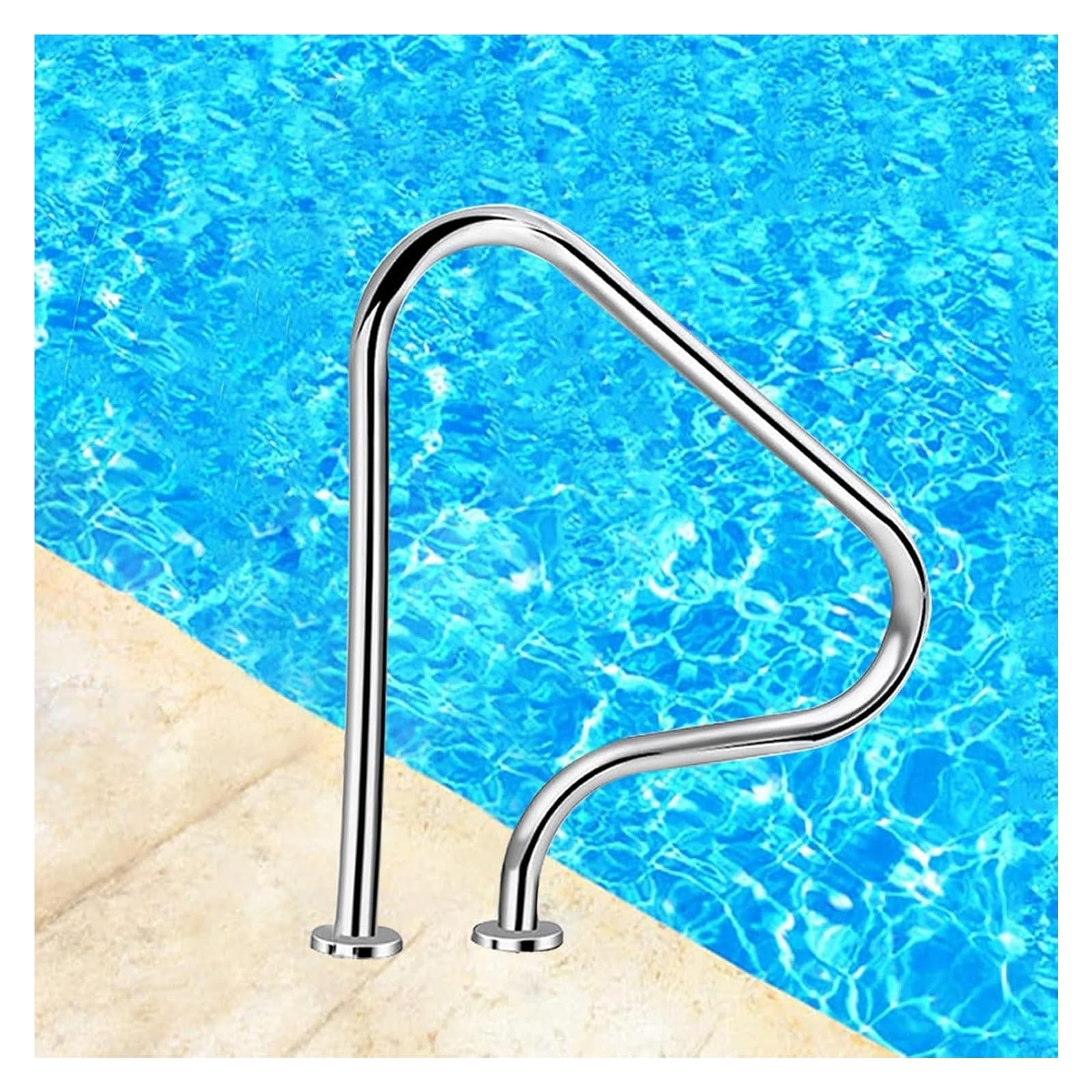 Barre d'appui de piscine avec poignees de spa antiderapantes pour entree interieure