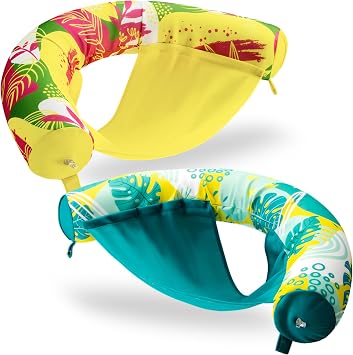 Sloosh Pool Floats Adult, 2 Pack Inflatable Noodle Chair with Sling Soft Fabric, Floating Pool Float Lounge for Summer Water Fun