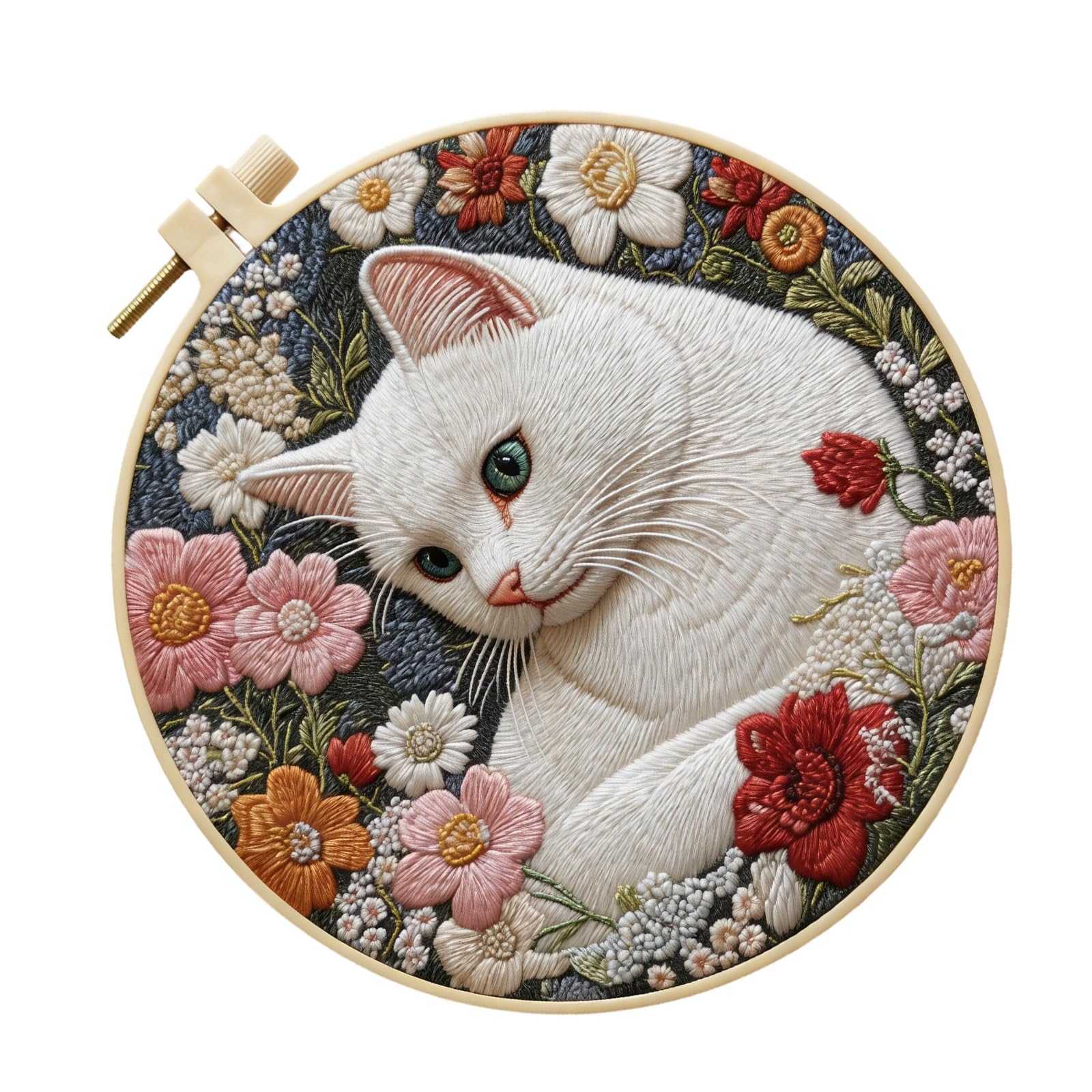 Xjdzineq Embroidery Set for Cats Lovers Featuring All Materials for Creative Fun Home Cats Embroidery