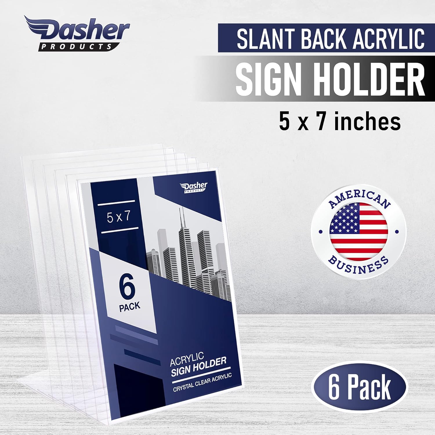 Free Shipping Over $50 Slant Back Acrylic Sign Holder 5x7 - Clear Picture Frame Stand, 5 x 7 Inches Photo Frames Display for Sign, Menu, Document, Picture, Flyer, and More. Slant Ad Photo Frame Display Holders (6 Pack)